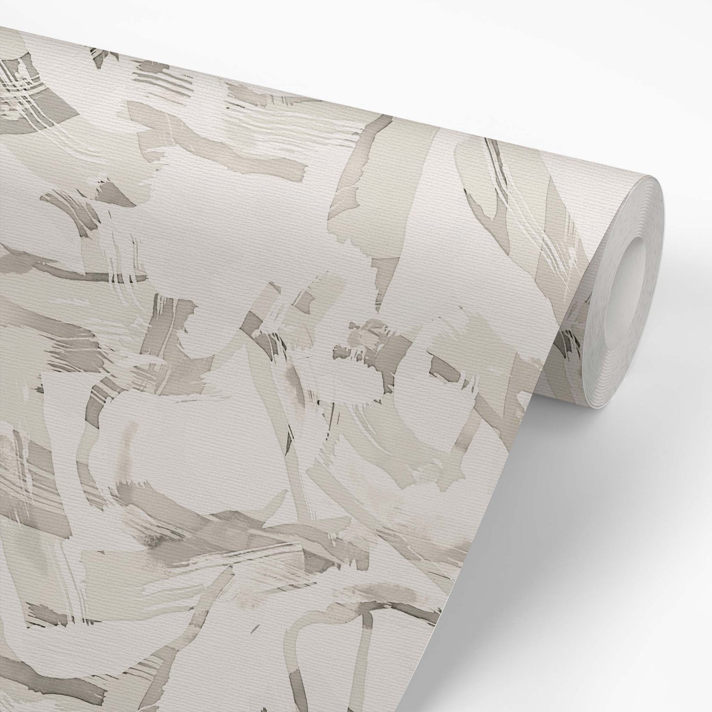 Wallpaper panel featuring Iris + Sea Paint Strokes- Beige Peel and Stick Wallpaper - a modern pattern
