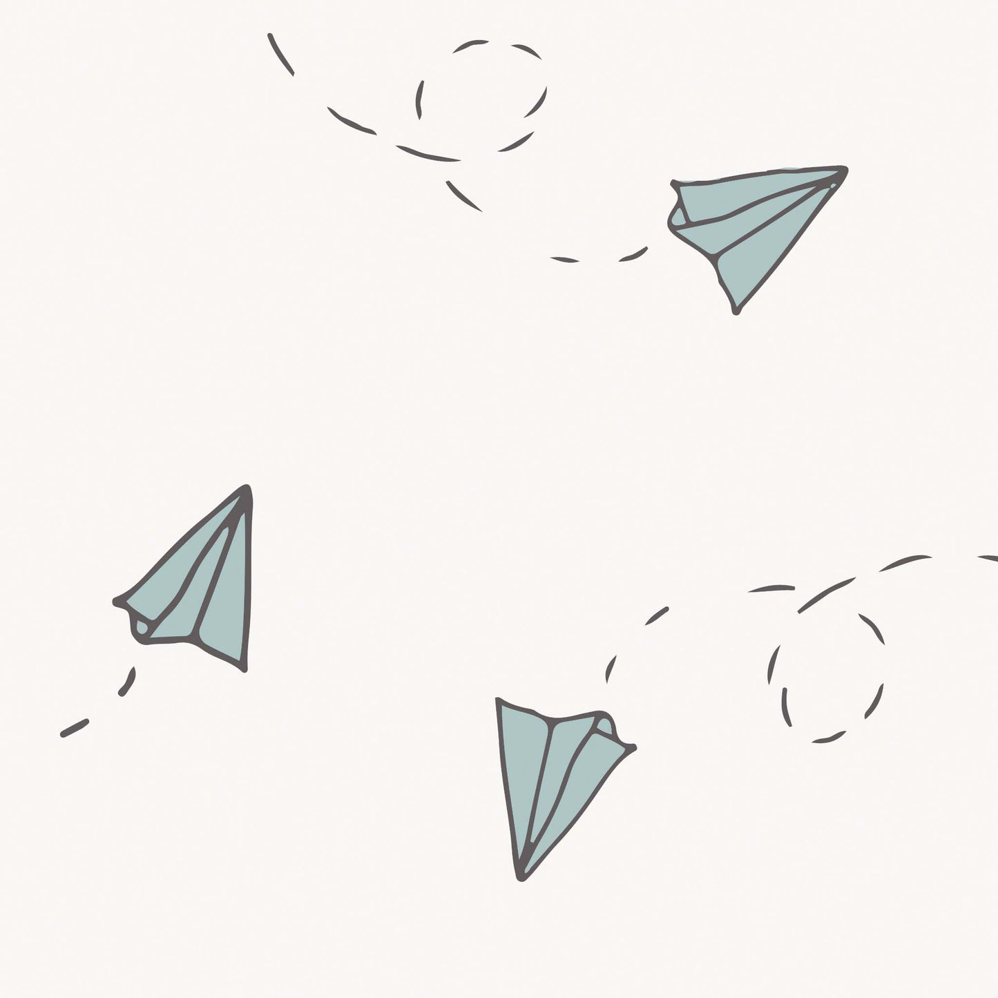 Paper Planes Wallpaper - Blue Sage