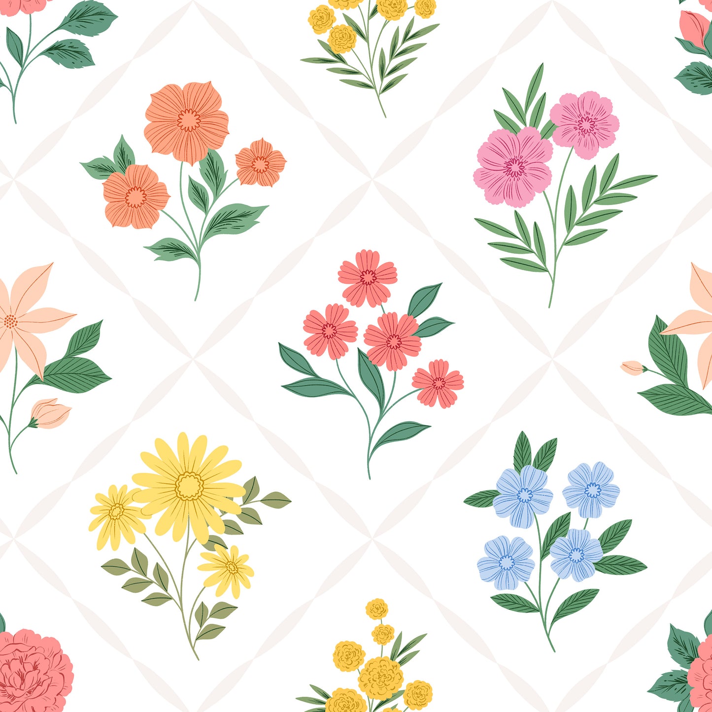 Bouquets Wallpaper - Wildflowers (Multi)