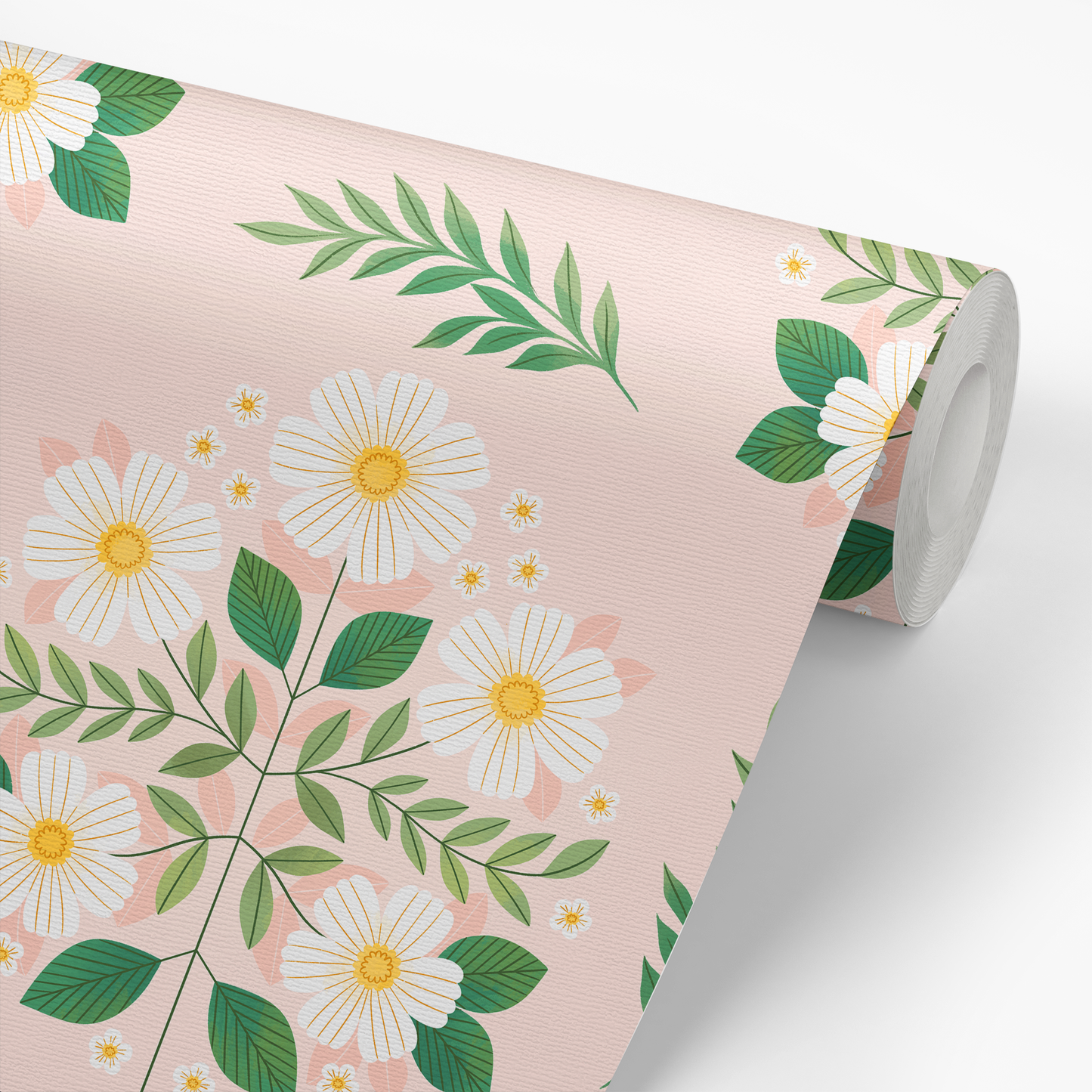 Folk Florals Wallpaper - Blush