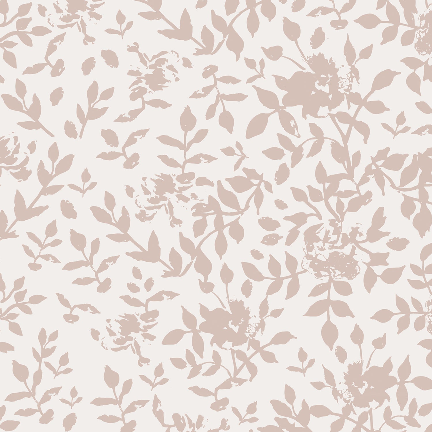 Close up of our floral Florence peel and stick wallpaper in pink, taupe nude on a white background. This organic floral has a painted feel and makes the perfect accent wall!