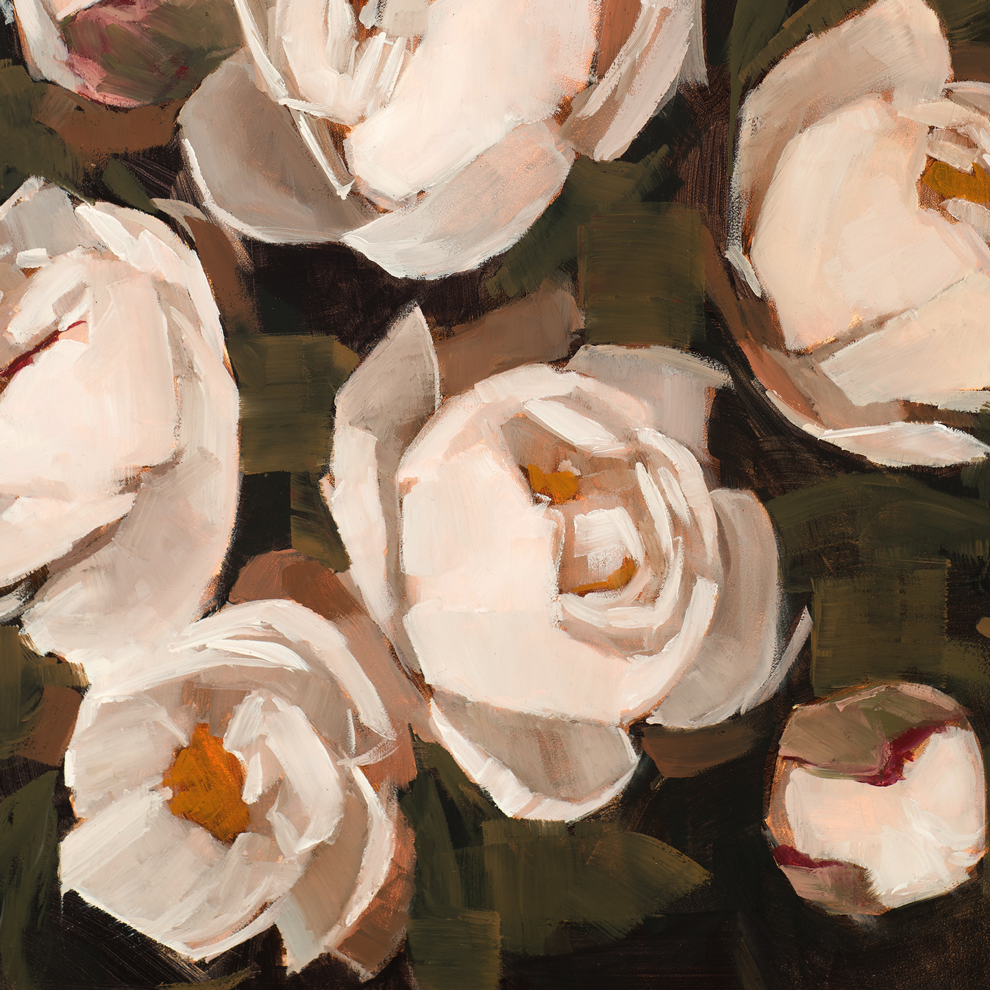 Moody Peonies Art Print