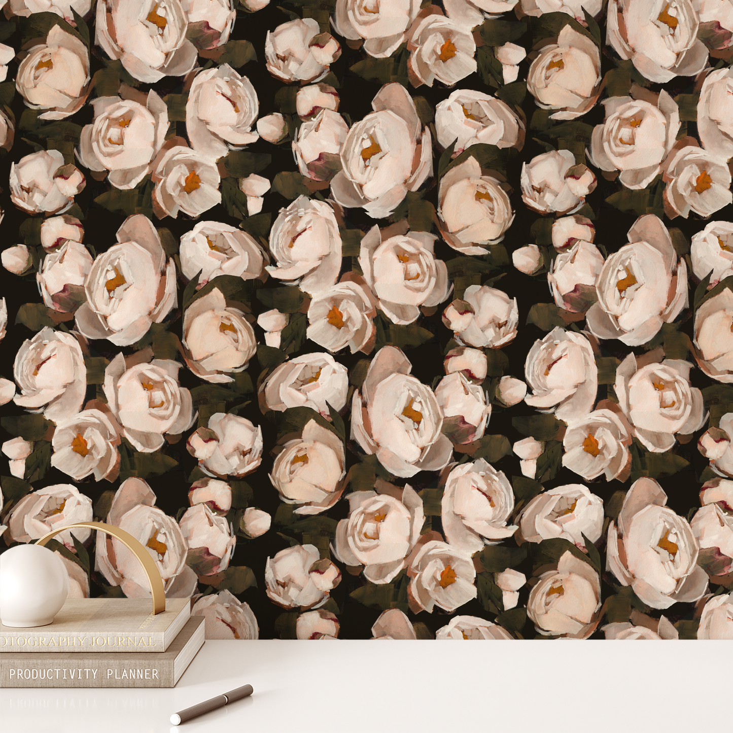 Moody Peonies Wallpaper