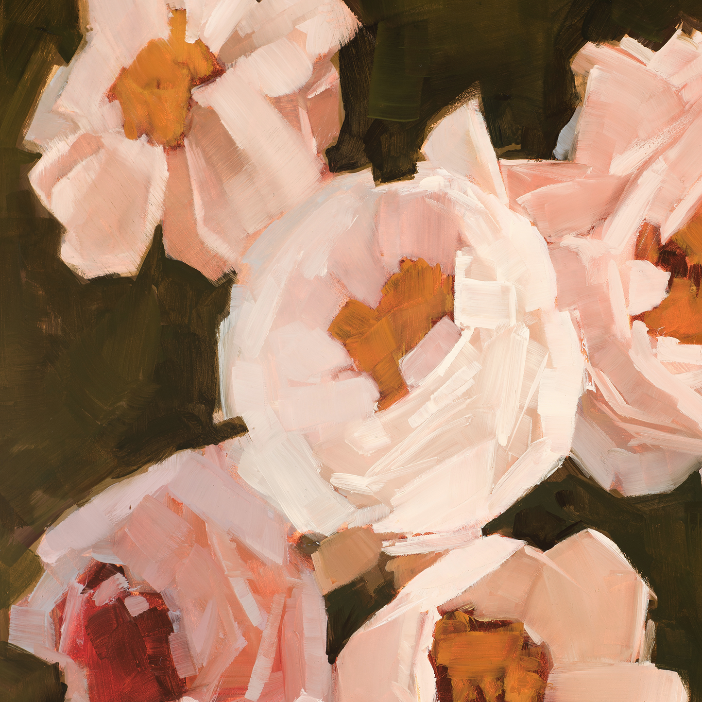 Peachy Peonies Art Print