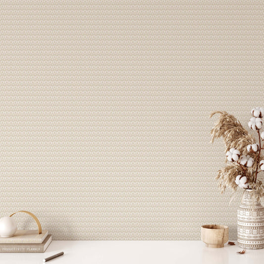Bamboo Wallpaper - White and Gold