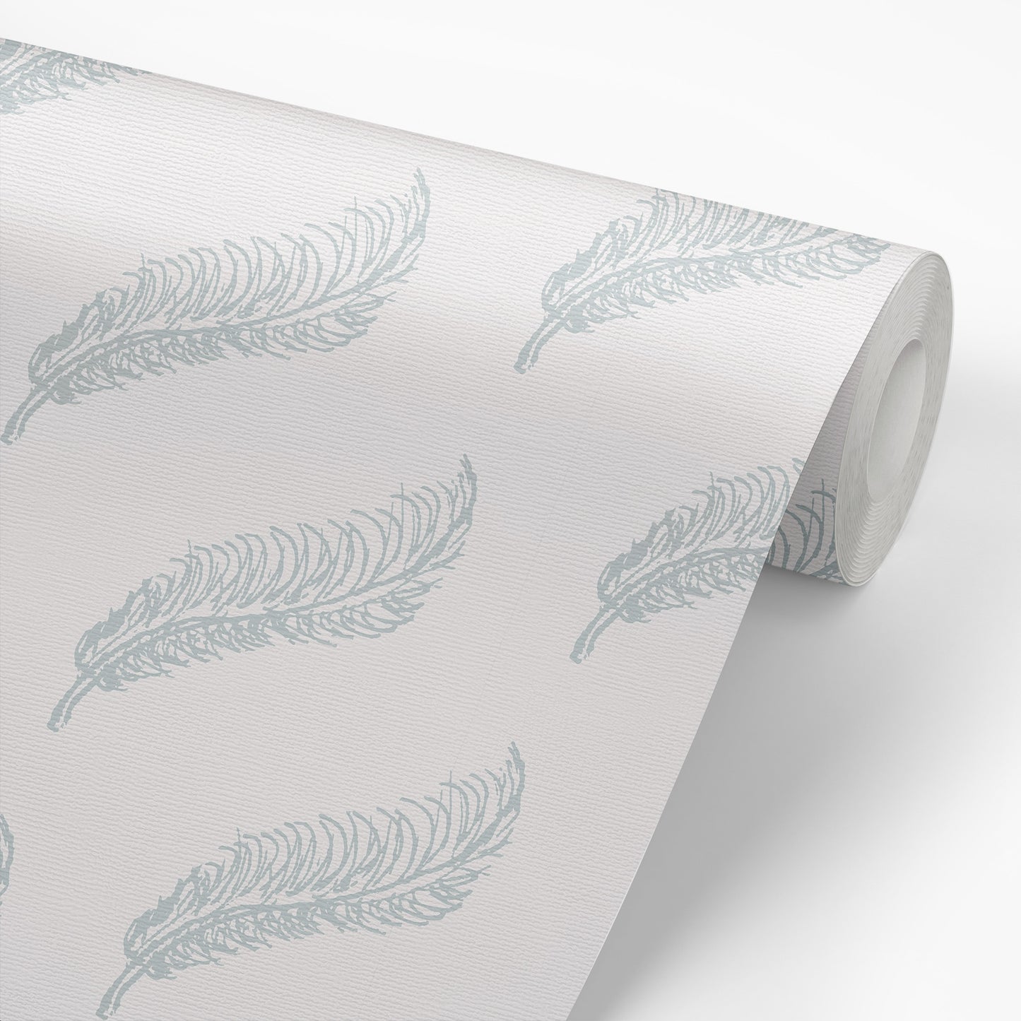 Feathers Wallpaper - White and Blue