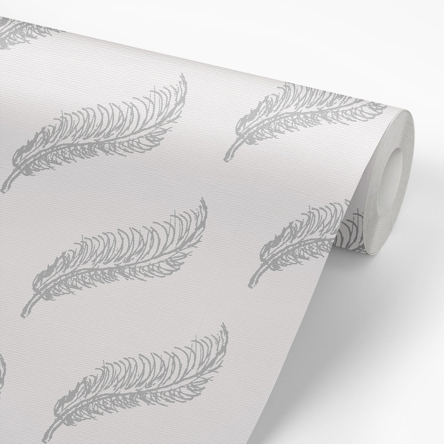 Feathers Wallpaper - White and Gray