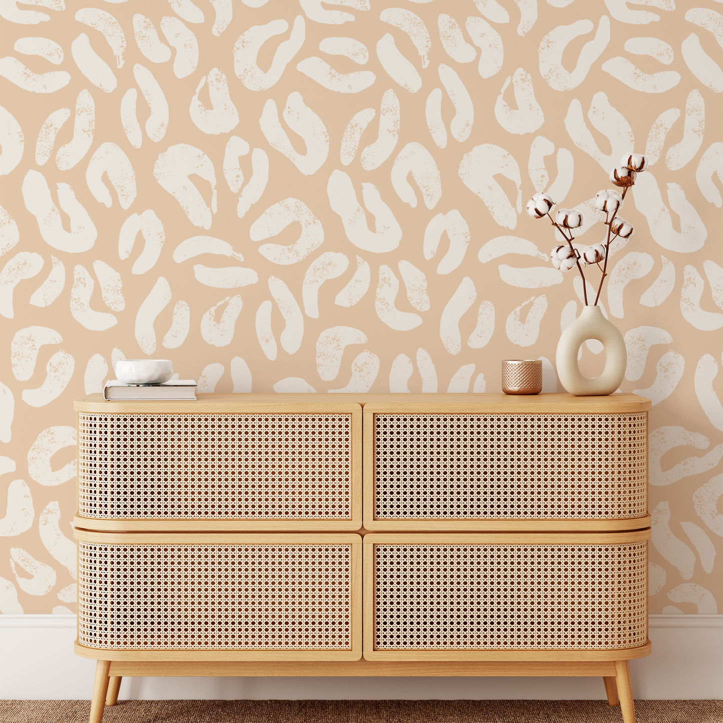 Rustic Animal Print Wallpaper - Peachy Tan