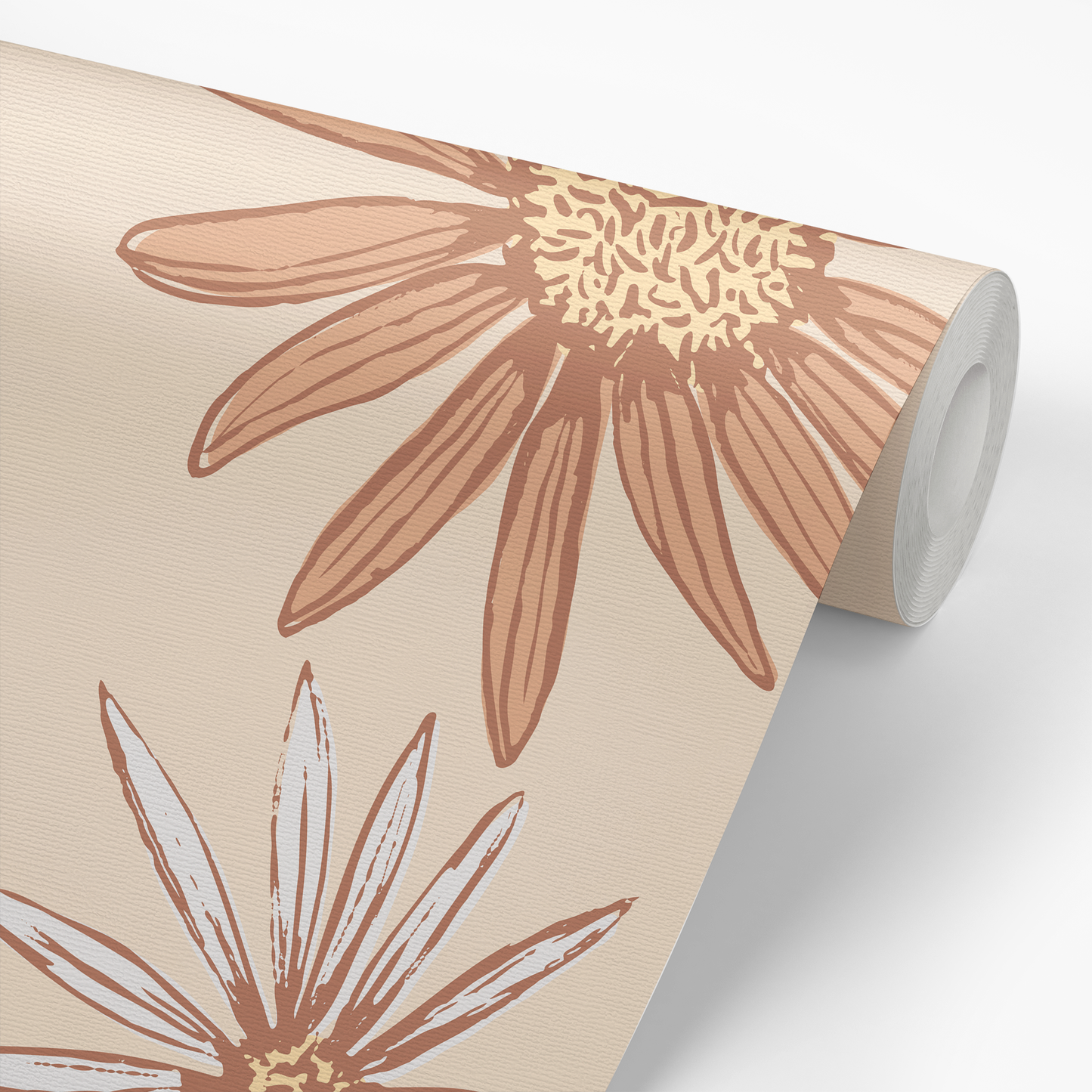 String of Daisies Wallpaper - Peach