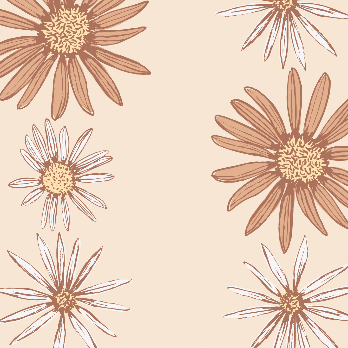 String of Daisies Wallpaper - Peach