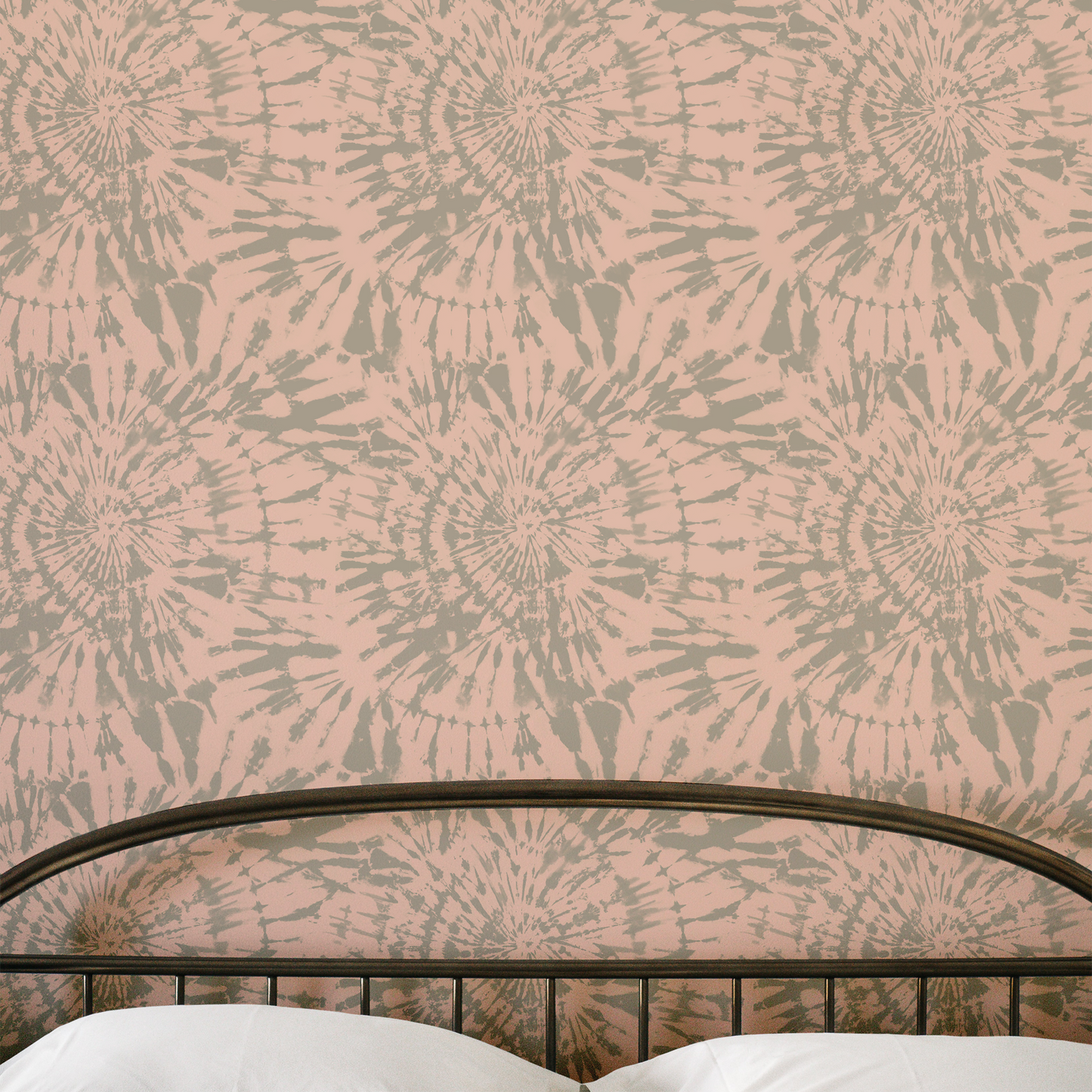 Tie Dye Spiral Wallpaper - Peach