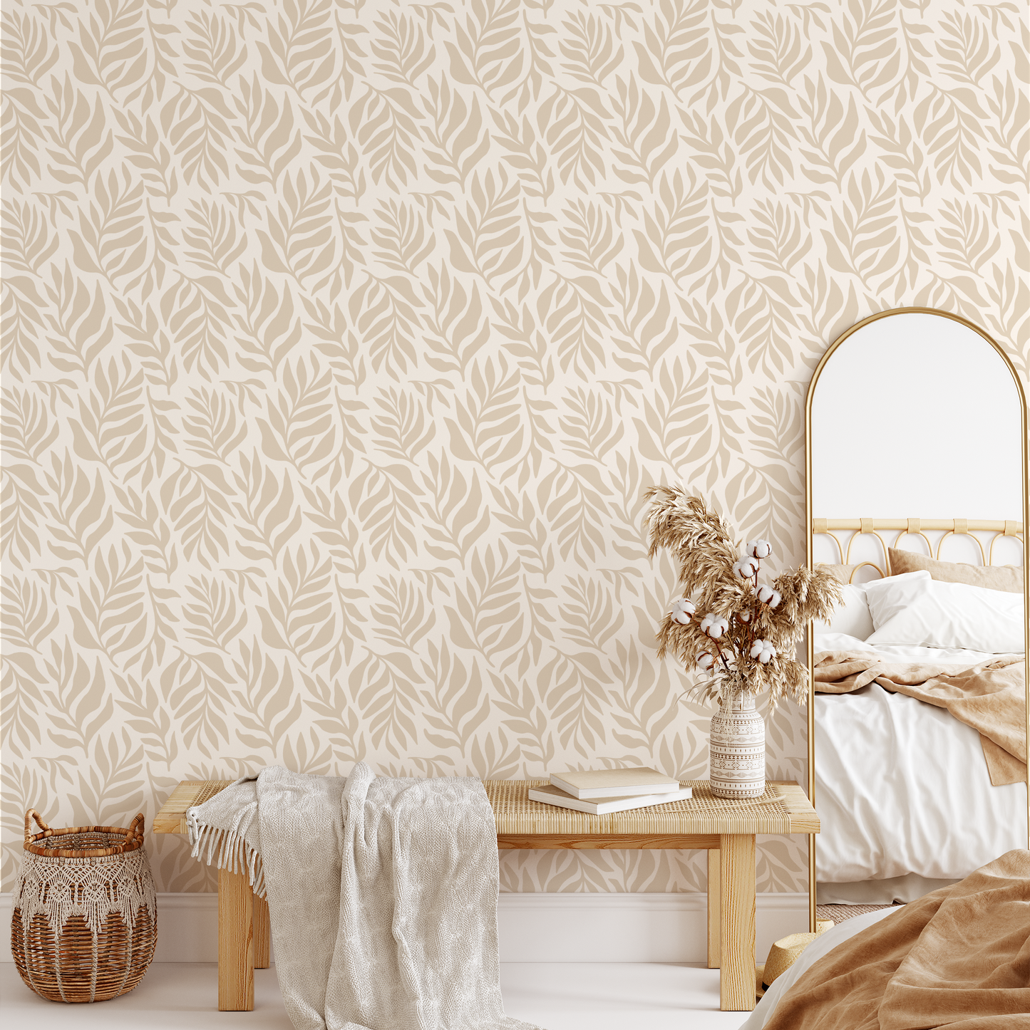 Foliage Wallpaper - Tan