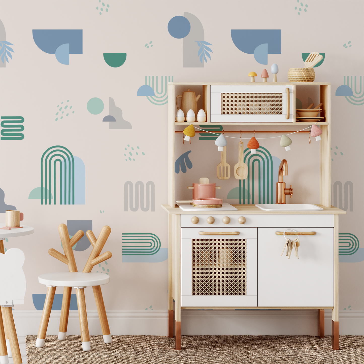 Modern Shapes Wallpaper - Green