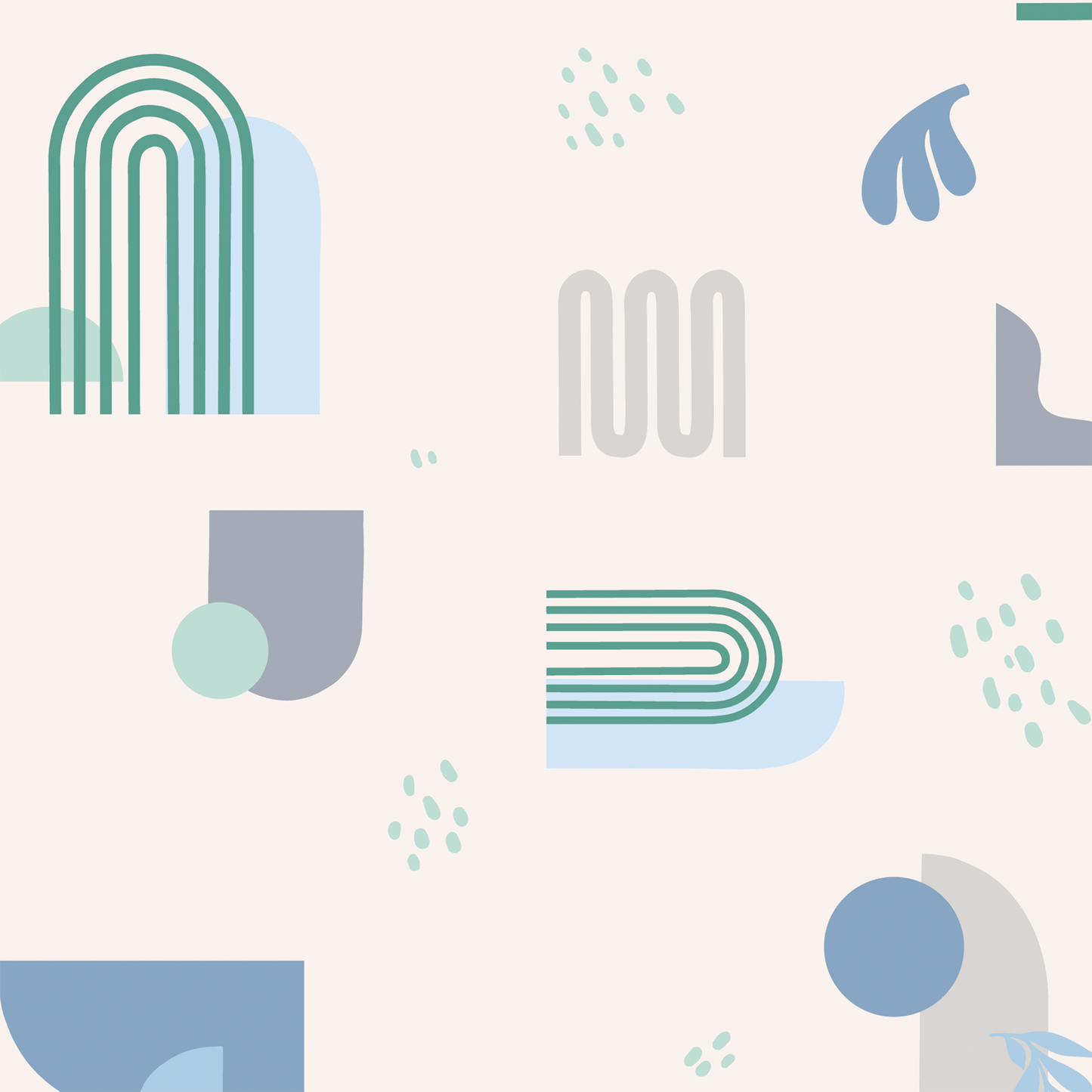 Modern Shapes Wallpaper - Green