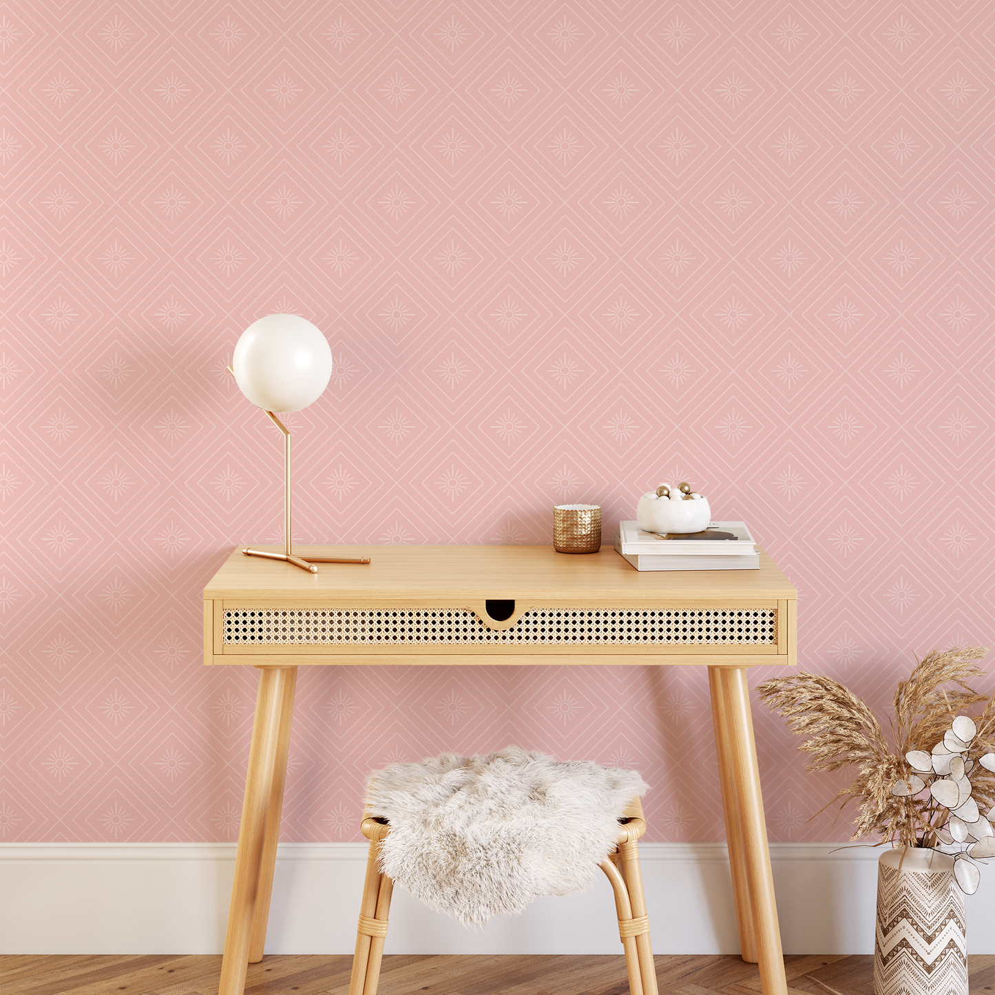 Retro Geo Wallpaper - Pink