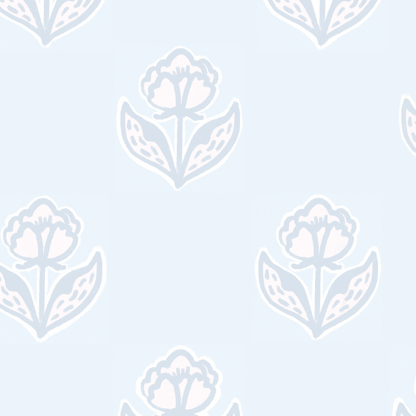Vintage Flower Wallpaper - Blue
