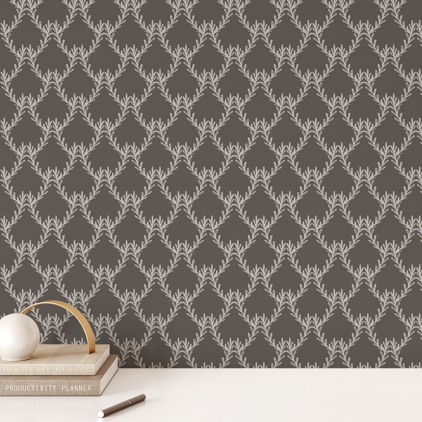 Chandelier Wallpaper - Espresso