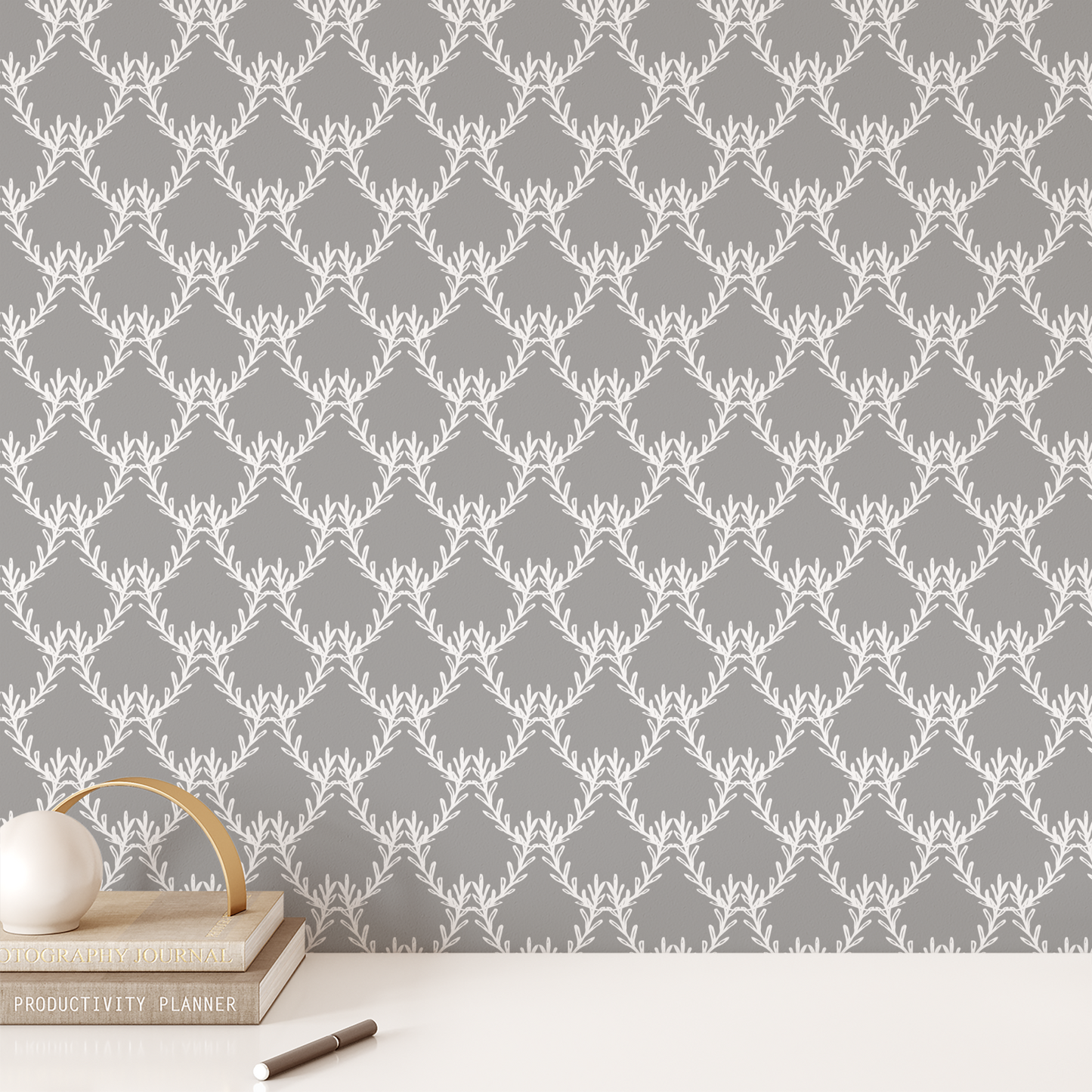 Chandelier Wallpaper - Gray