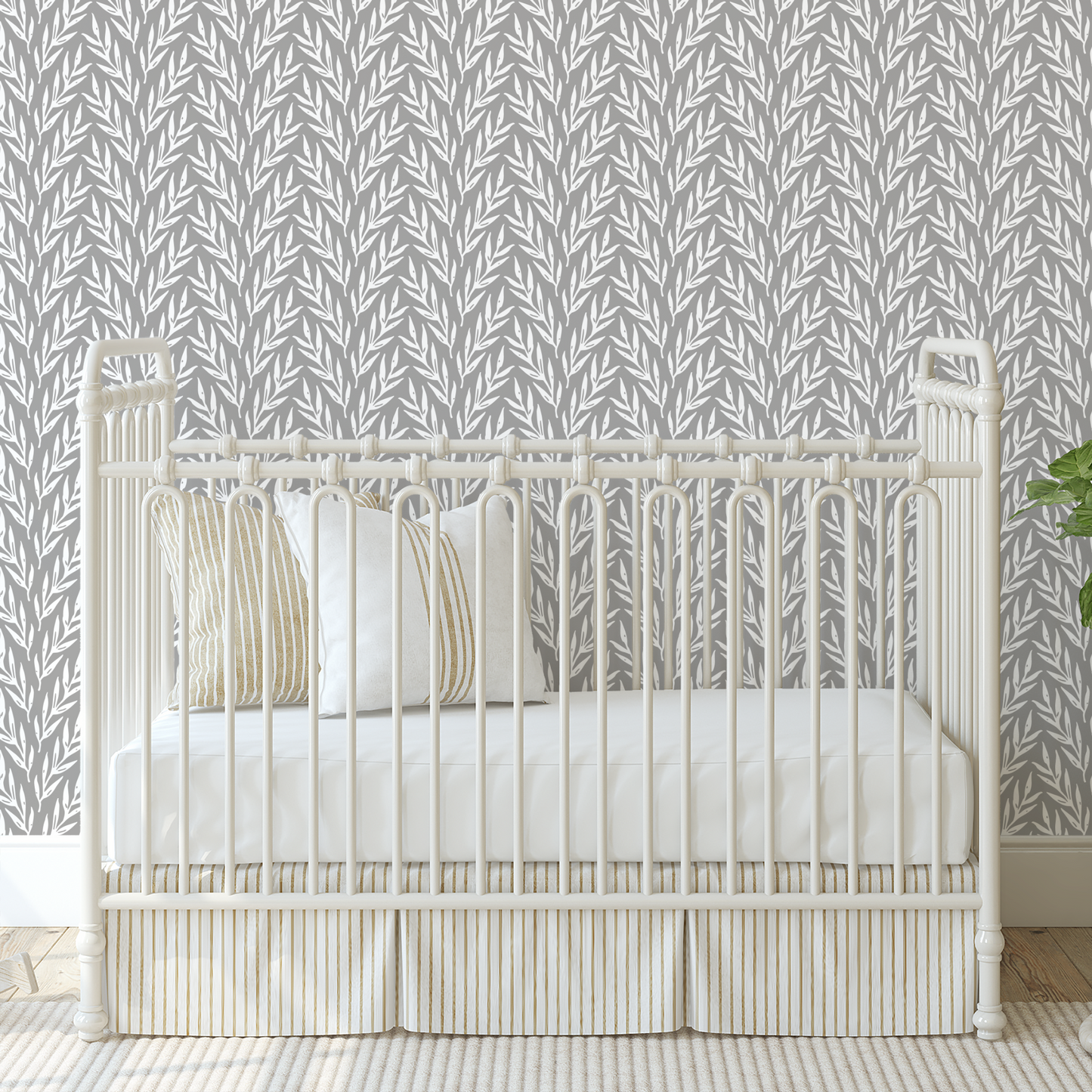 Ivy Wallpaper - Gray