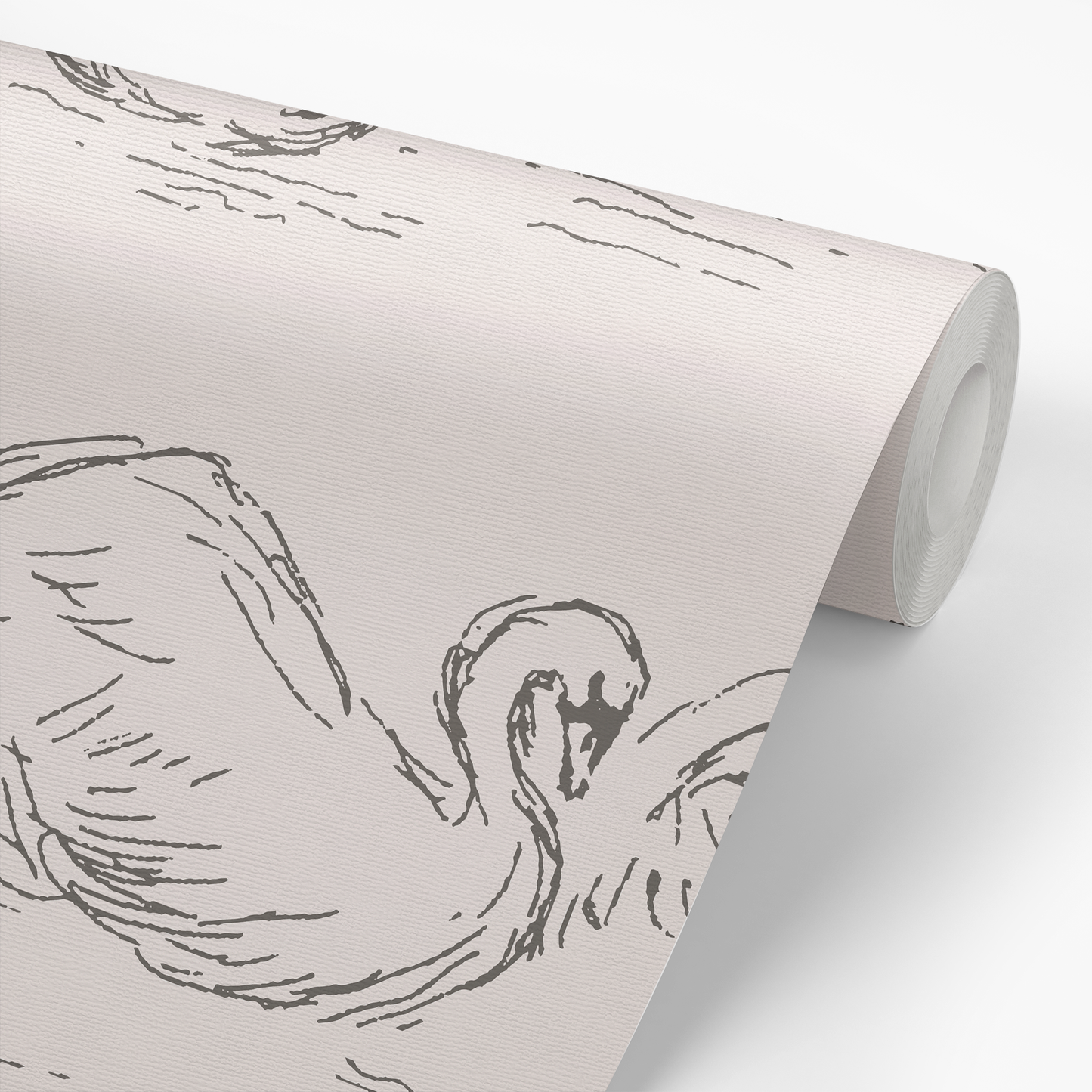 Swans Wallpaper - Rose Quartz