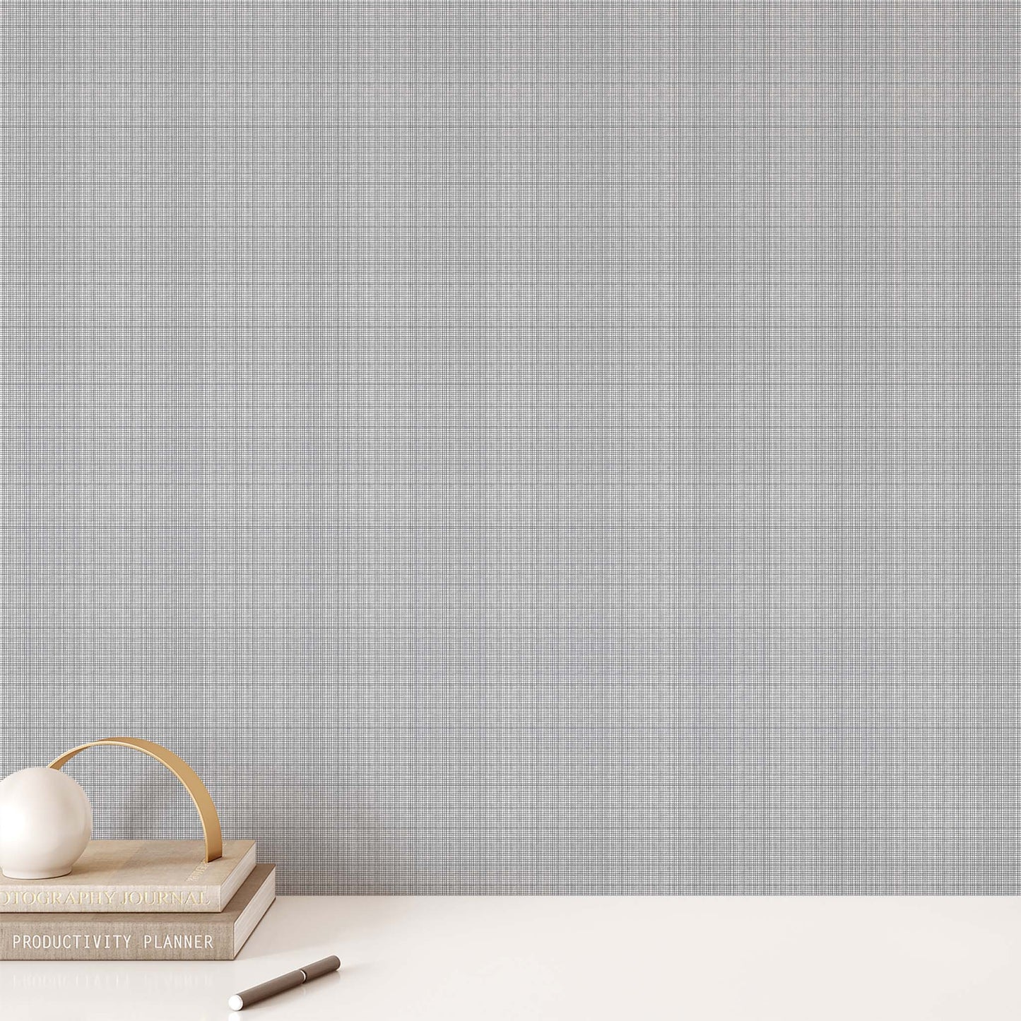 Tweed Wallpaper - White and Navy