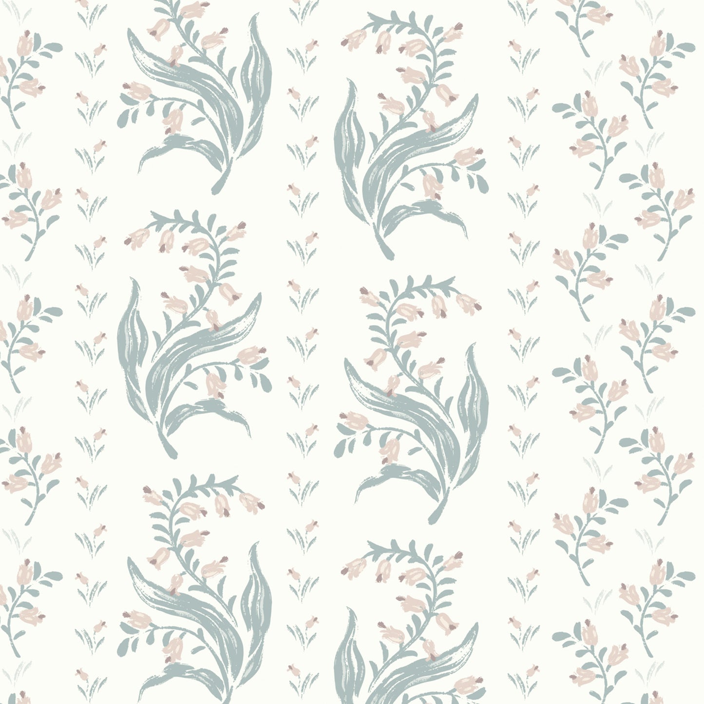 Agnes Wallpaper in Blue shown close up.