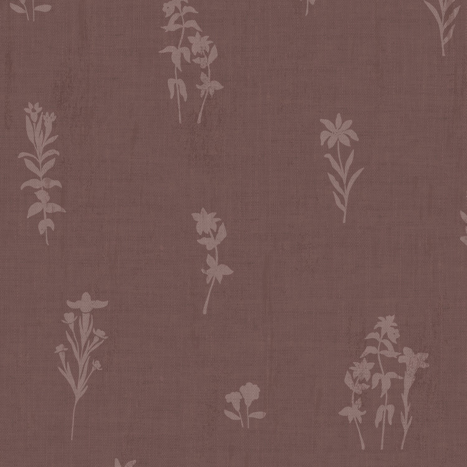 Closeup View of Alpine Wildflowers Wallpaper in Dusty Rose.