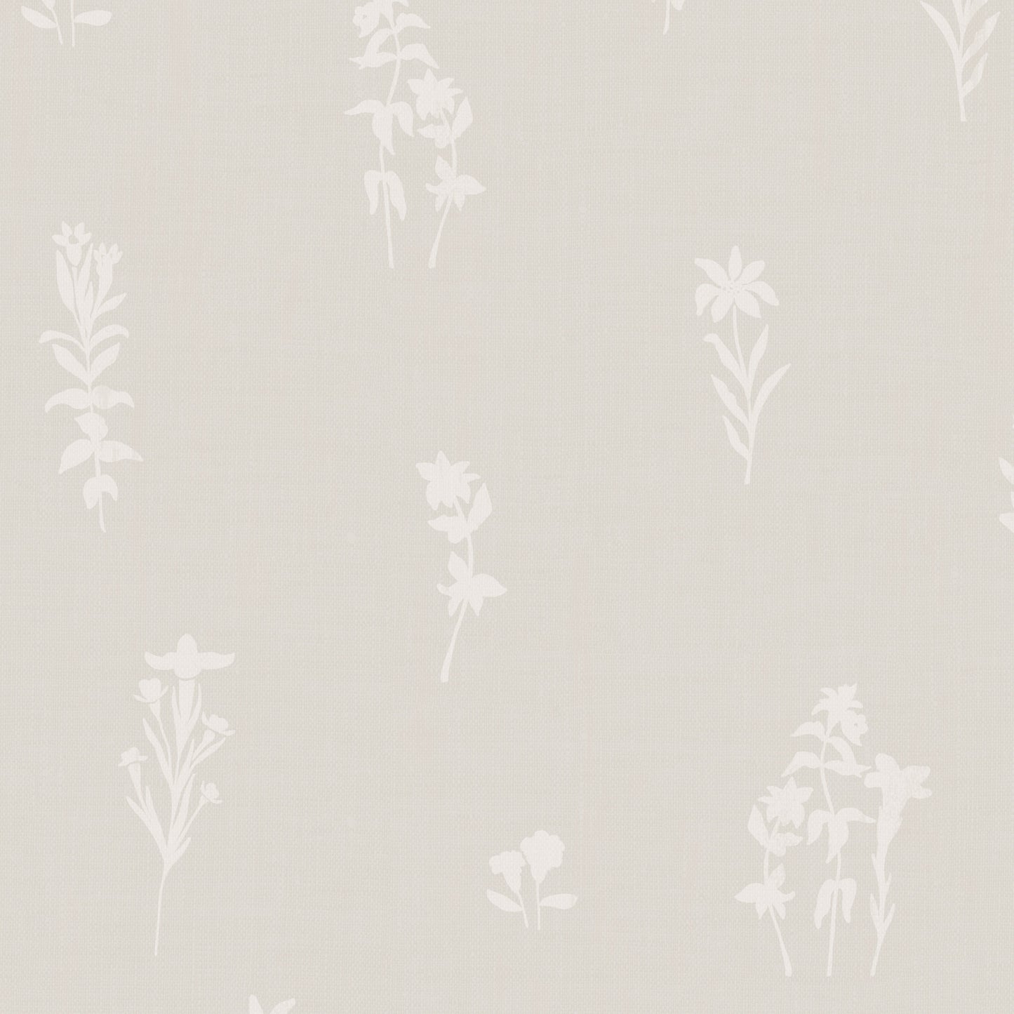 Closeup view of Alpine Wildflowers Wallpaper in Neutral.