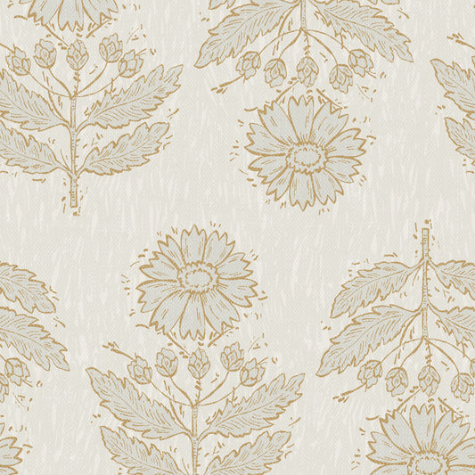 Antique Floral Rows Wallpaper - Neutral