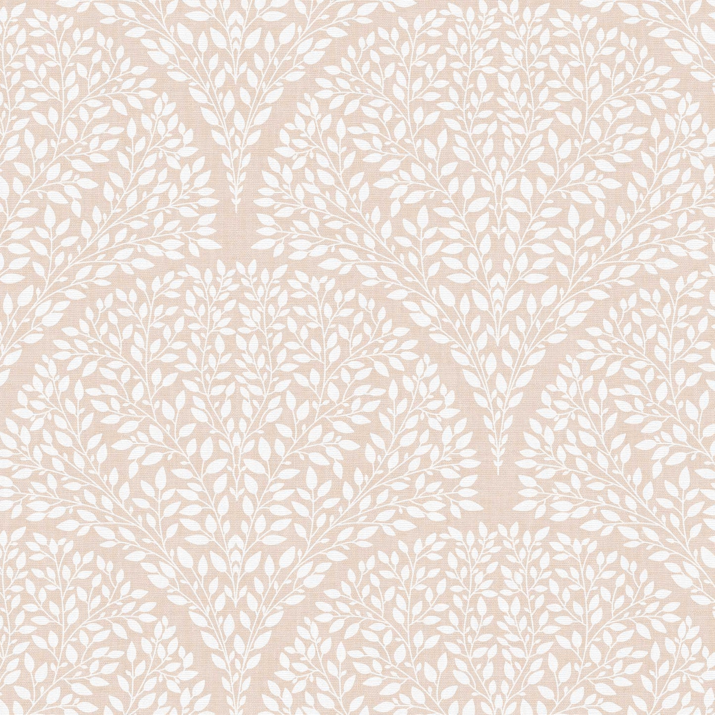 Arched Leaves Wallpaper in Soft Coral shown in a closeup view