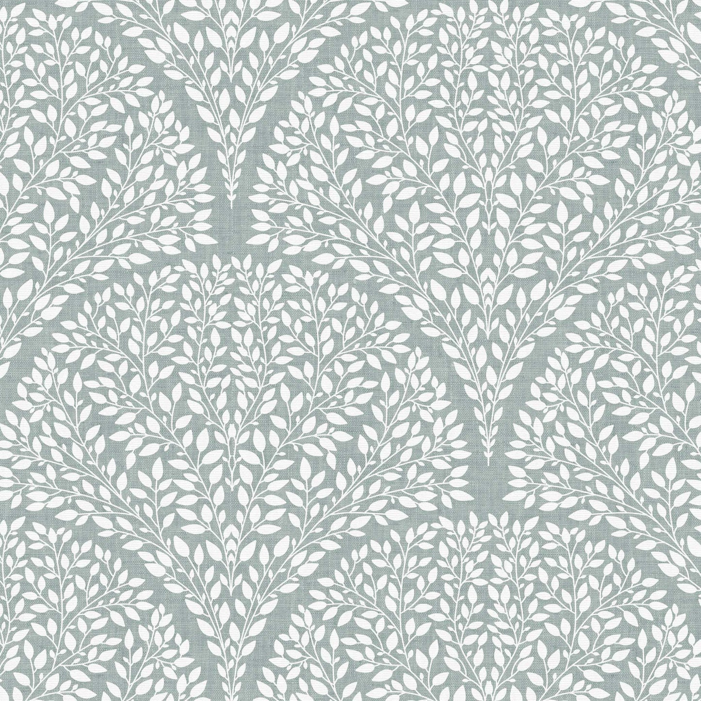 Arched Leaves Wallpaper in Soft Teal shown in a closeup view