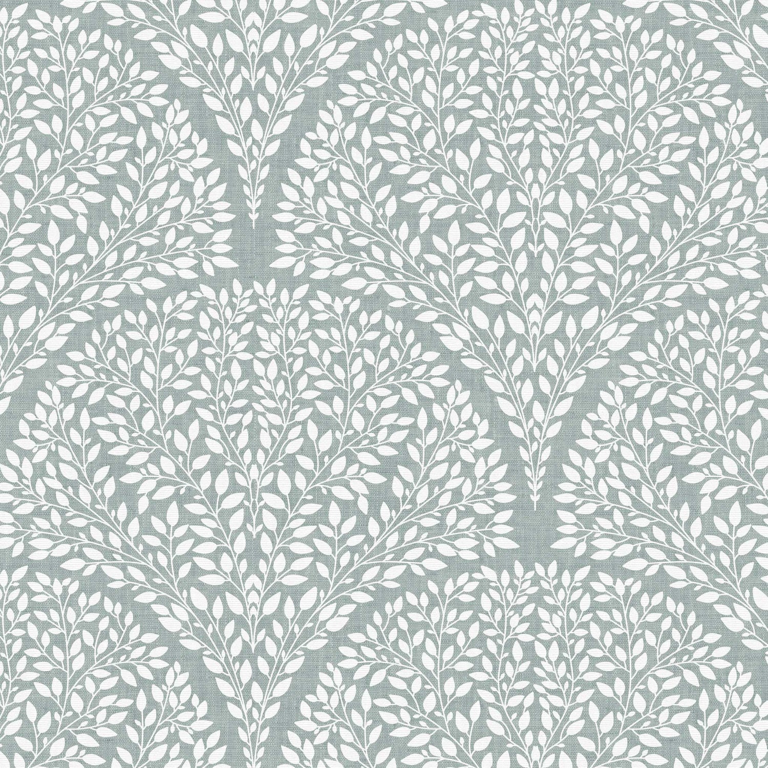 Arched Leaves Wallpaper in Soft Teal shown in a closeup view