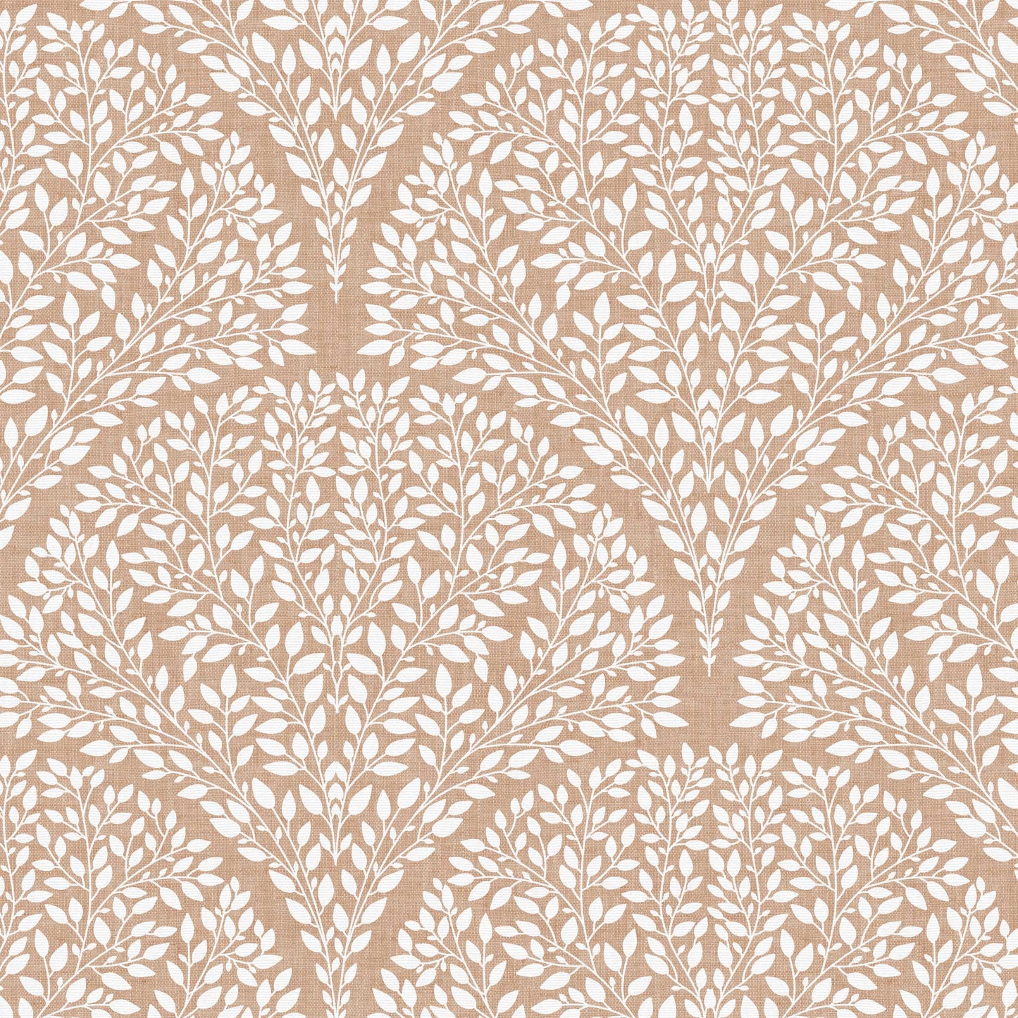 Arched Leaves Wallpaper in Tawny shown in a closeup view