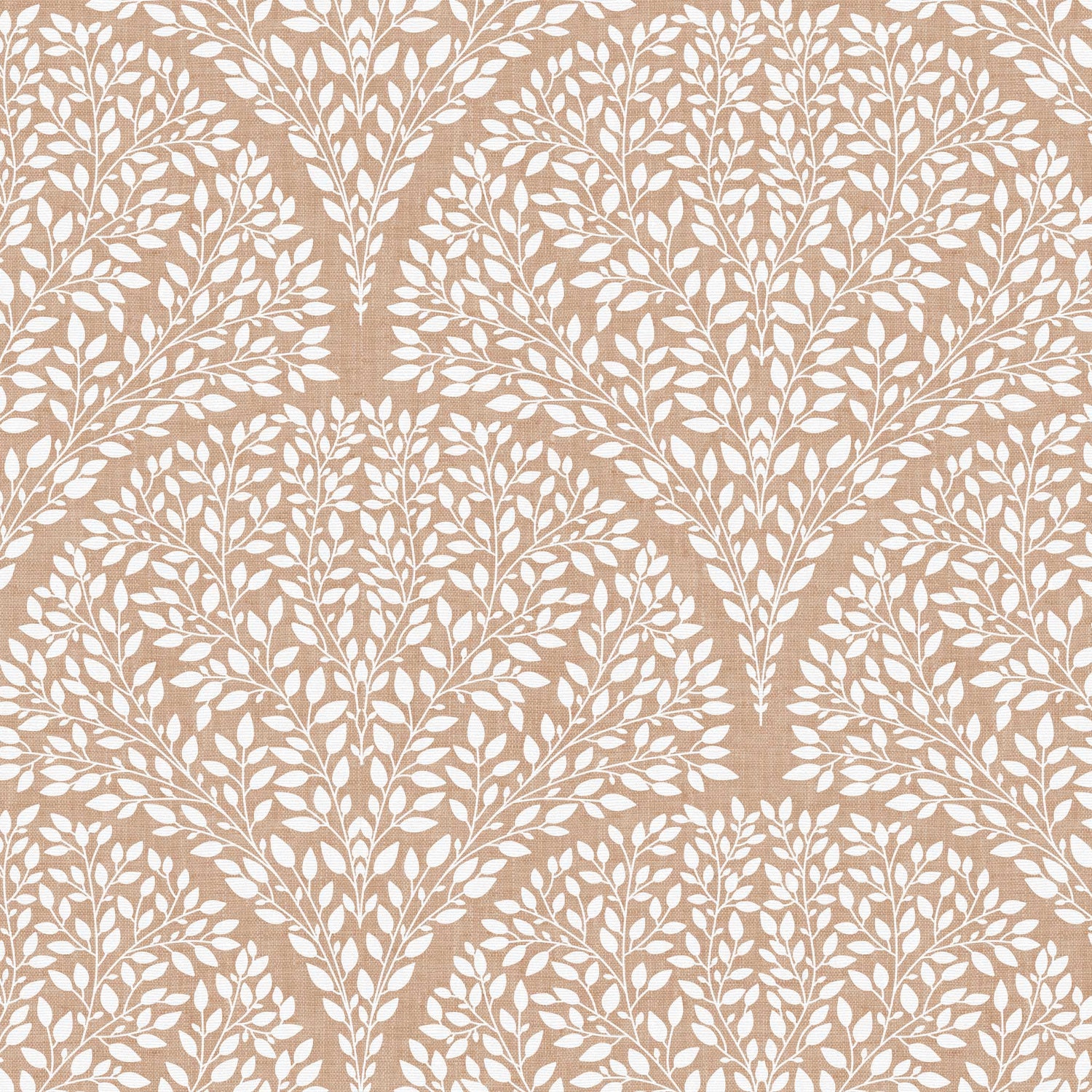 Arched Leaves Wallpaper in Tawny shown in a closeup view