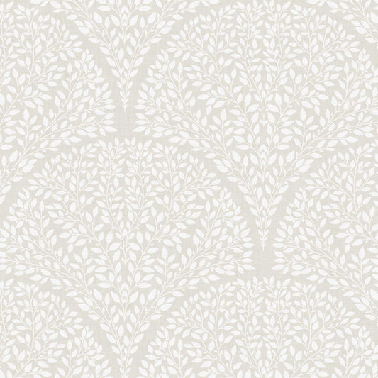 Arched Leaves Wallpaper in Neutral shown in a closeup view