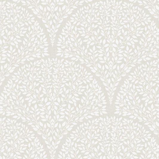 Arched Leaves Wallpaper in Neutral shown in a closeup view