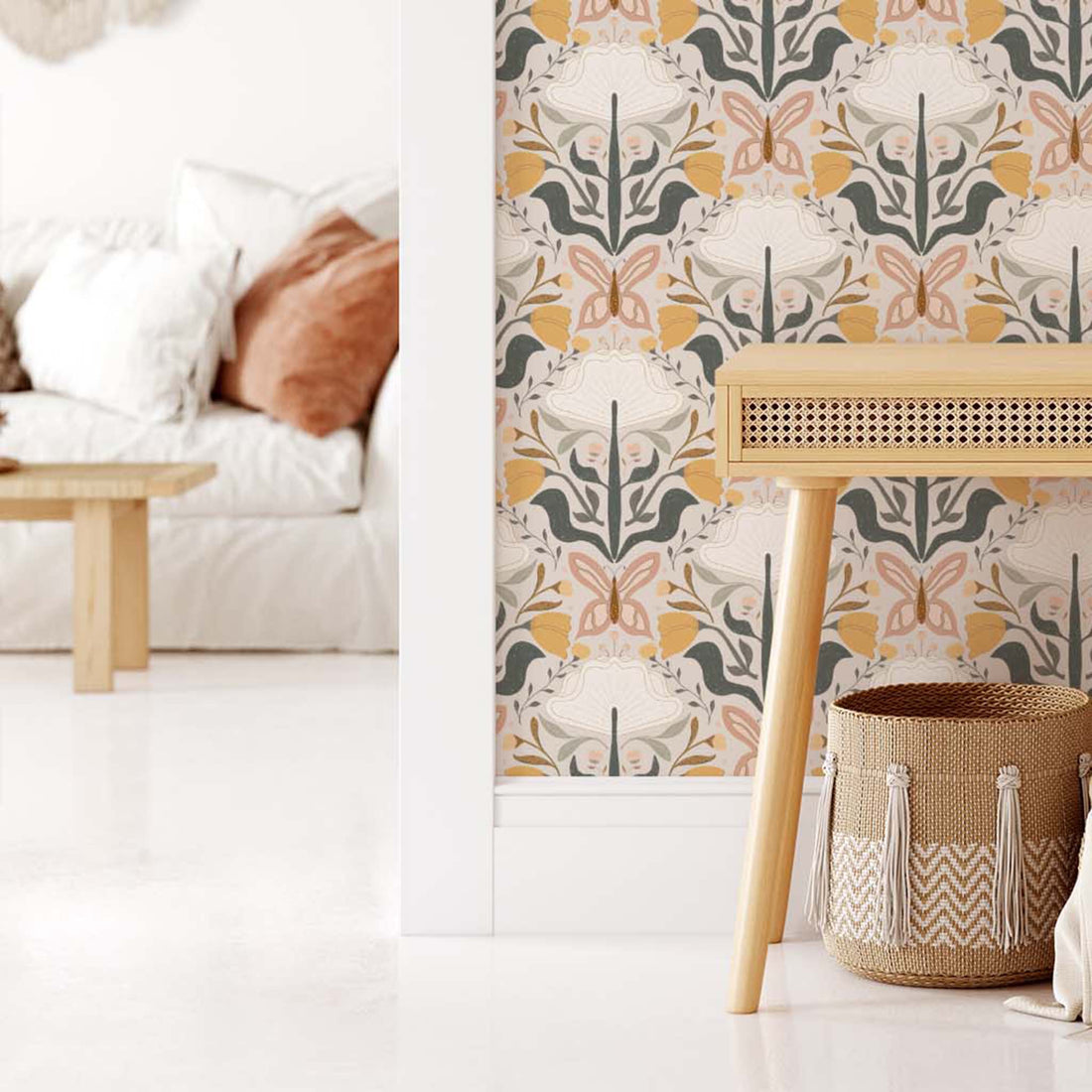 Floral Damask Wallpaper - Neutral – Ayara Home