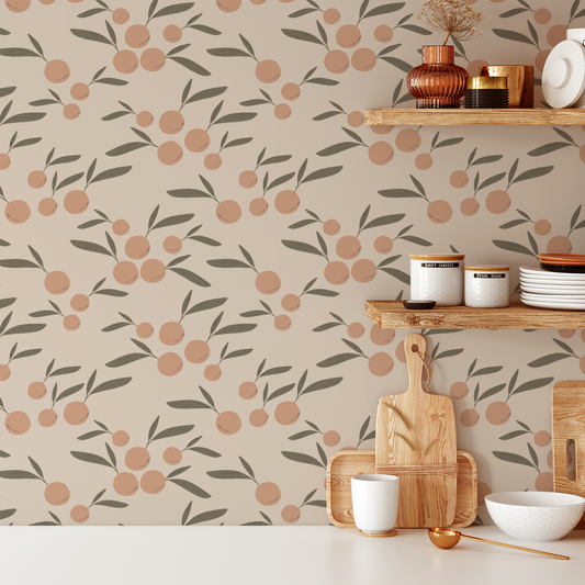 Sweet Clementines Wallpaper - Neutral