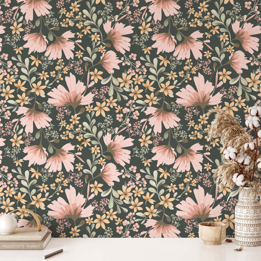 Pastel Garden Wallpaper - Dark