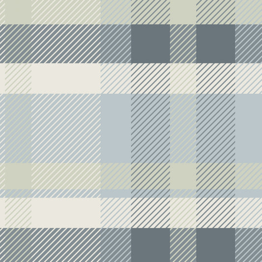 Beau Plaid Wallpaper - Blue Green