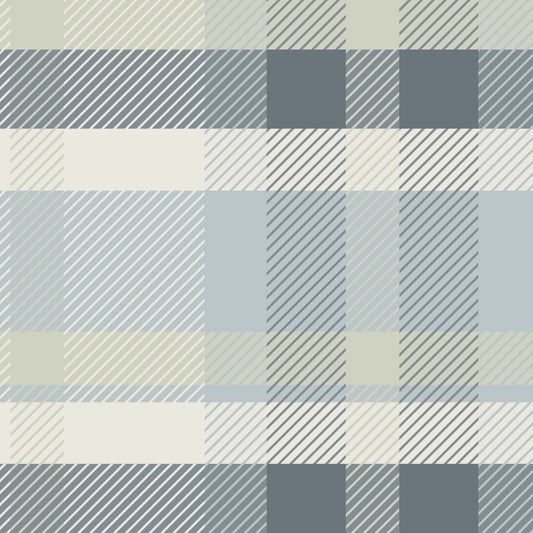 Beau Plaid Wallpaper - Blue Green