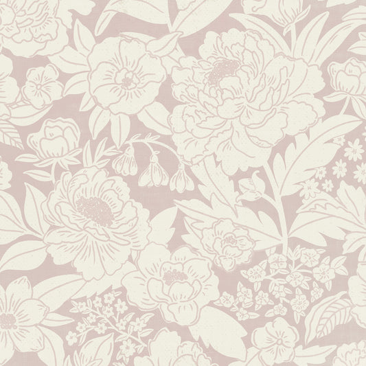 Blooming Wallpaper in Rose shown close up