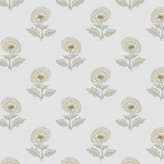 Closeup view of our Boho Peony Wallpaper in Light Gray