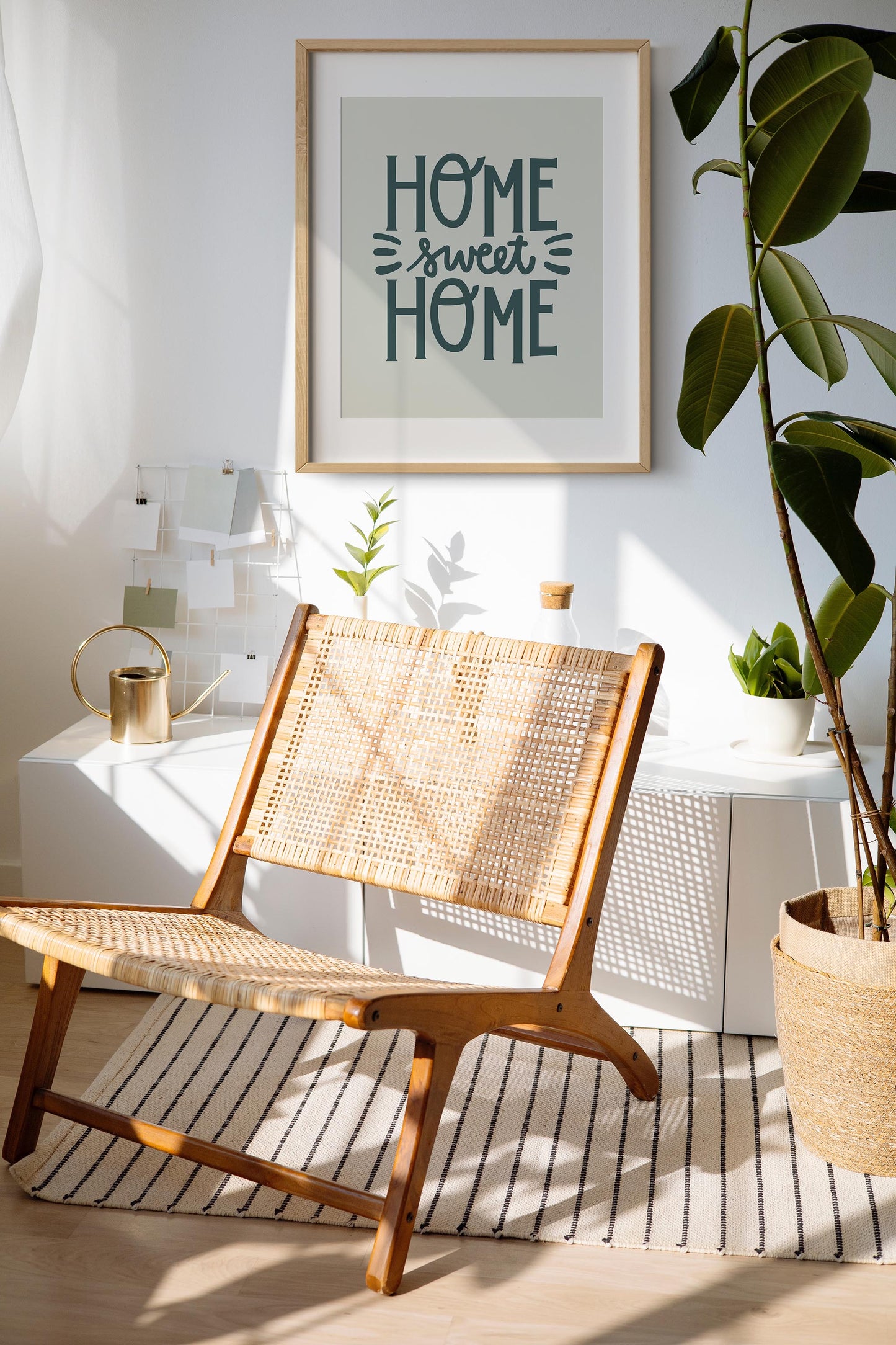 Home Sweet Home art print by Brenda Bird pictured in an office