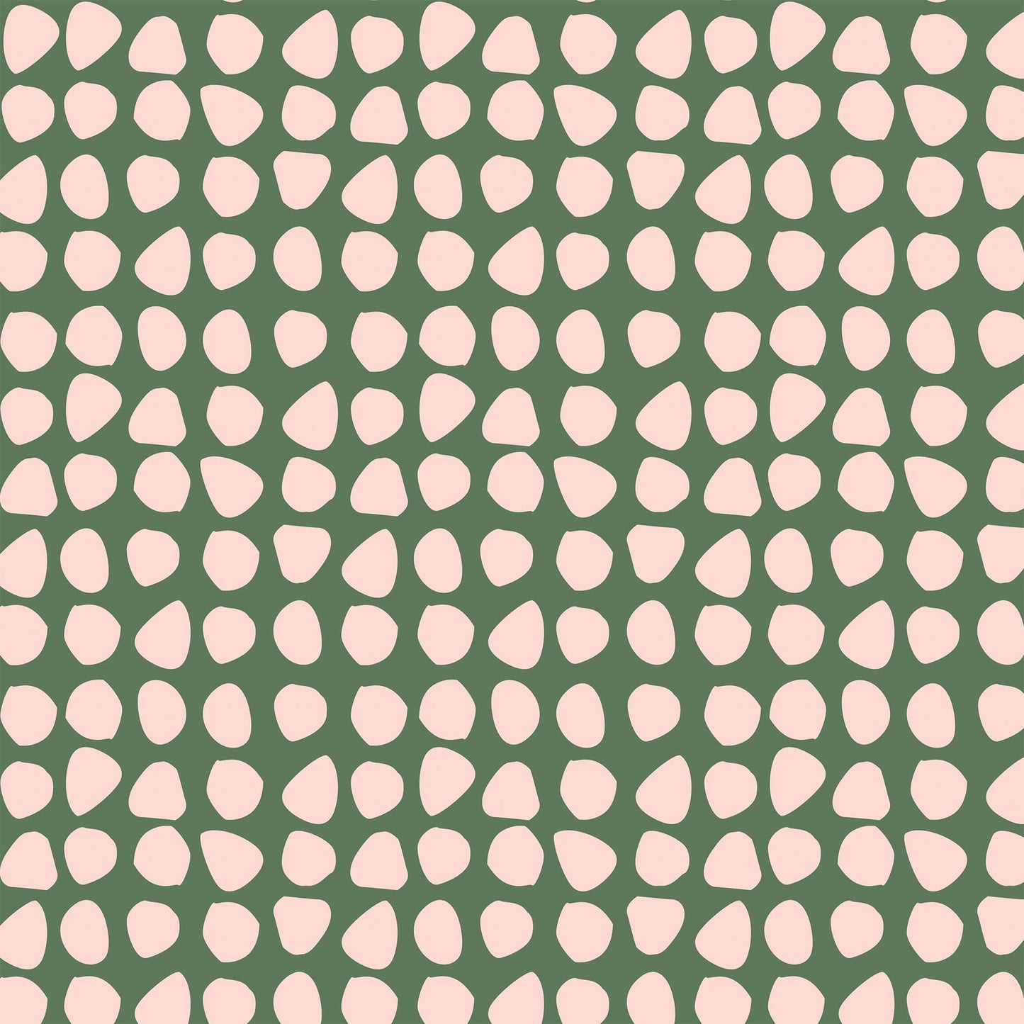 Closeup view of Organic Dots Wallpaper in Green by artist Brenda Bird