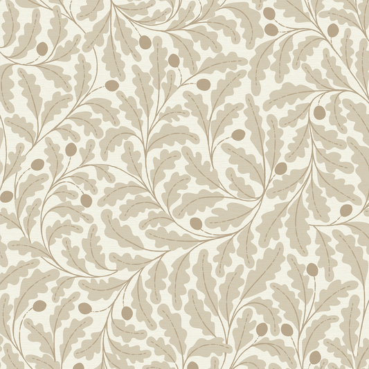 Patterned wallpaper with leaf design on a light background