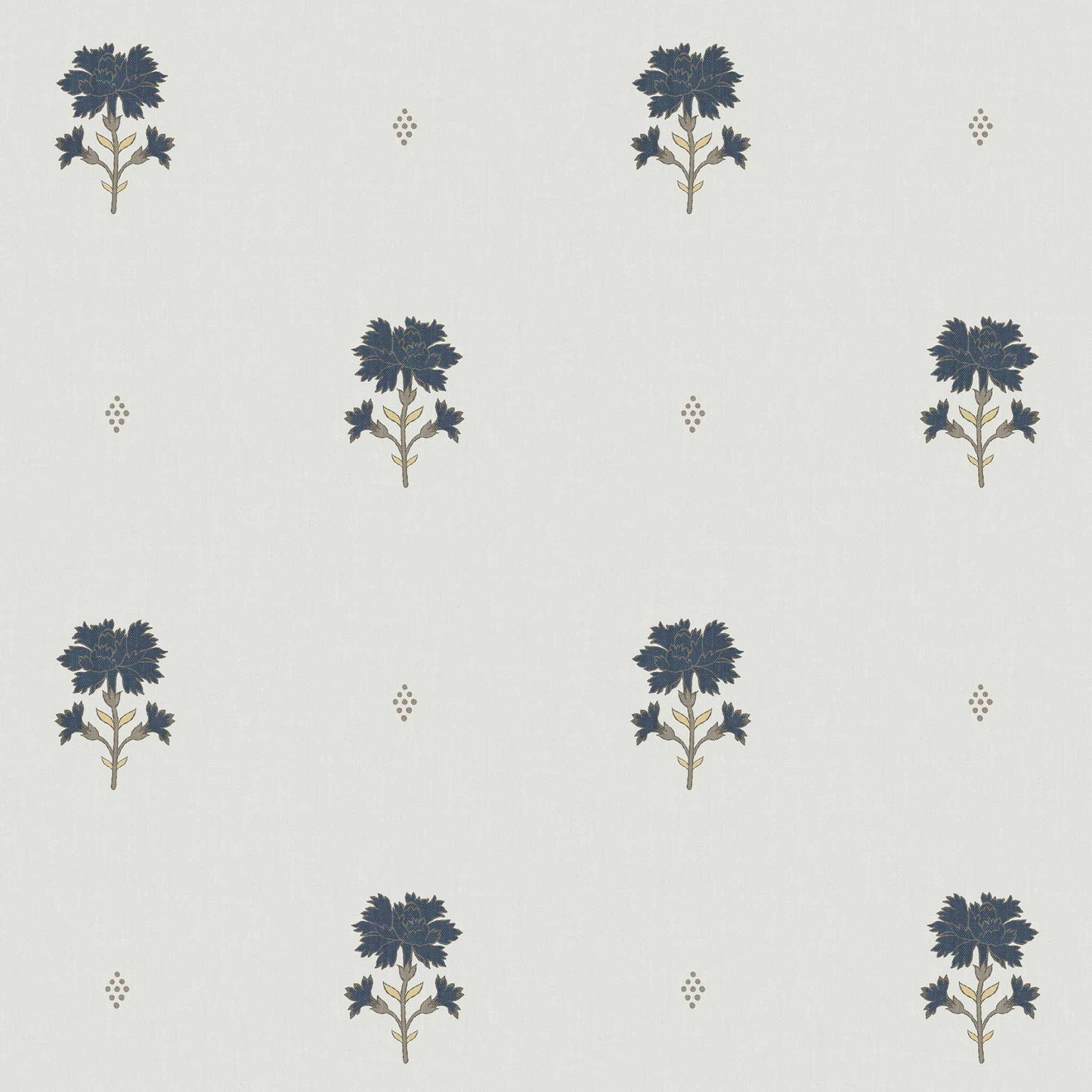 Carnations Wallpaper in Light Gray shown close up.