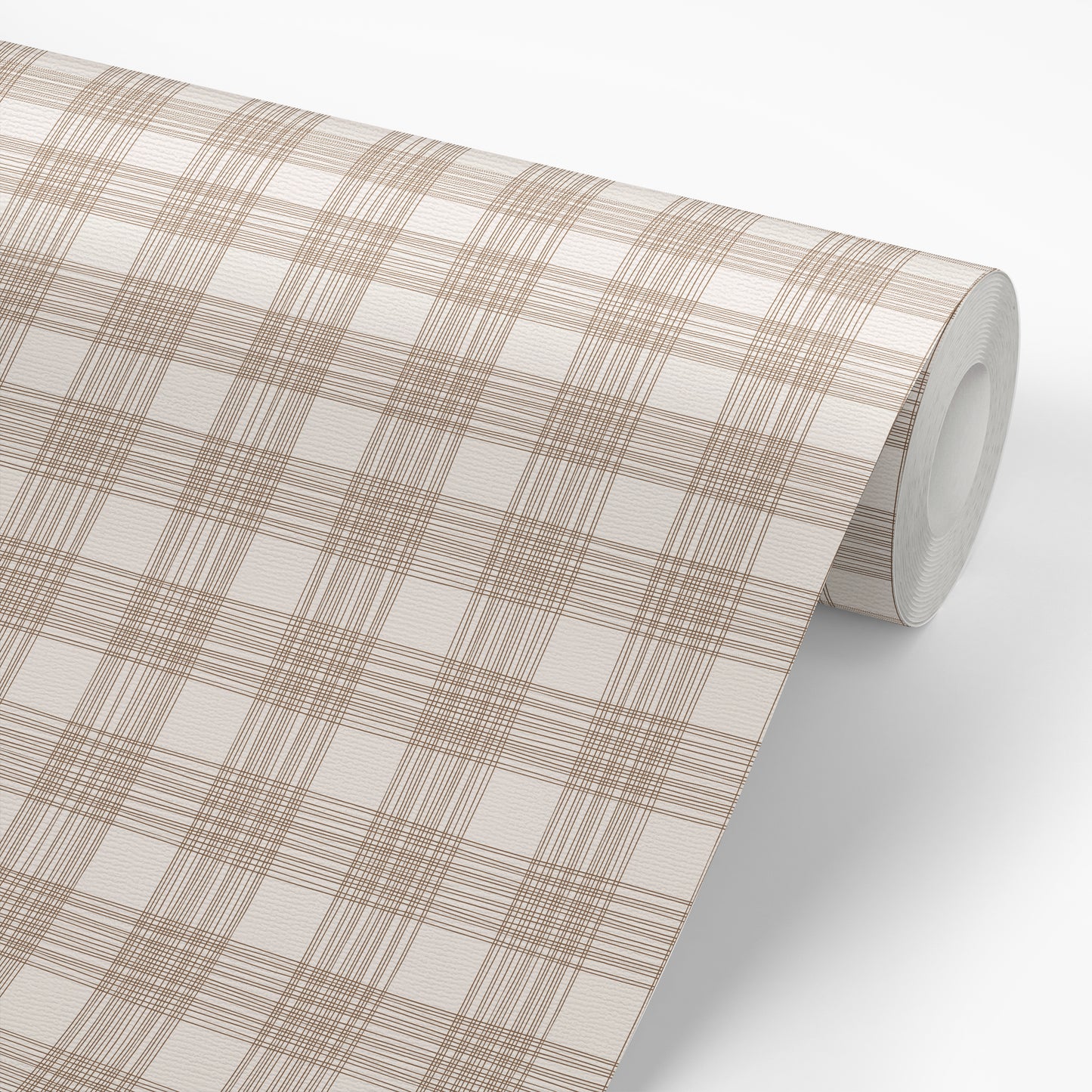 Roll of wallpaper featuring Ayara's Checked Marks Peel and Stick, Removable Wallpaper in Copper