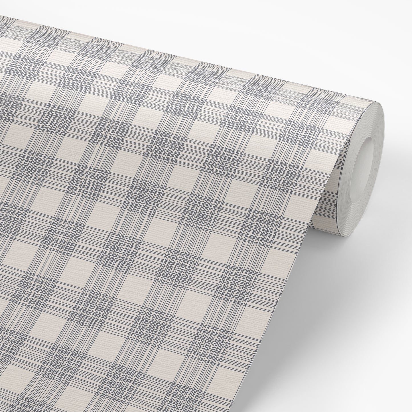 Roll of wallpaper featuring Ayara's Checked Marks Peel and Stick, Removable Wallpaper in Navy