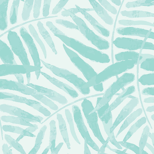 Coastal Palms Wallpaper - Aqua